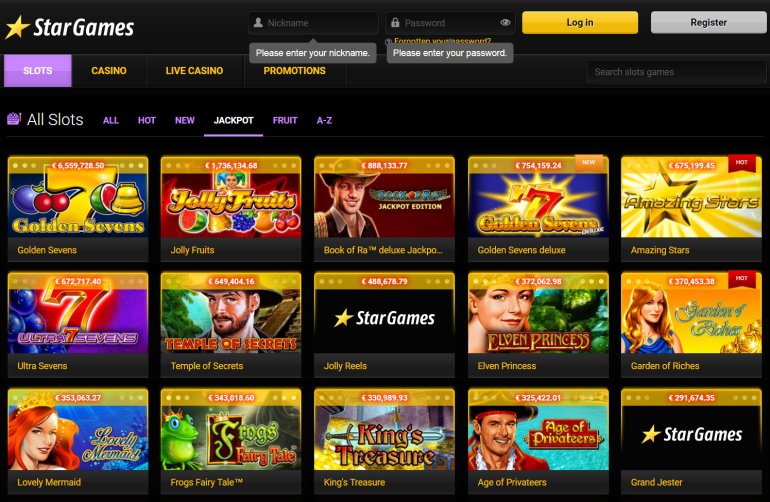 jackpots in stargames casino